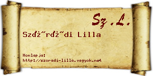 Szórádi Lilla névjegykártya